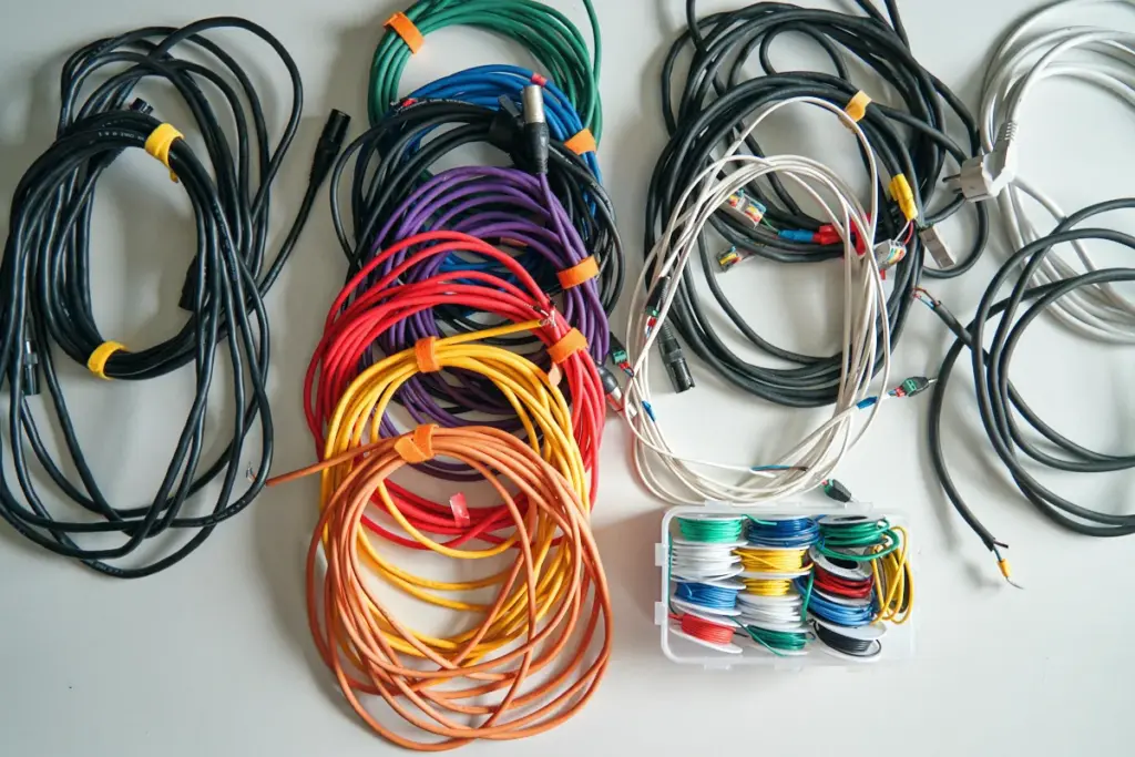 cables and power supplies for tabletop rigging