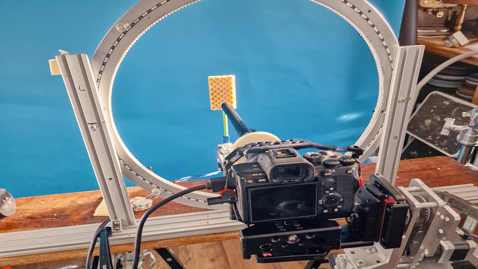 tabletop rigging setup for slow motion food and beverage shots