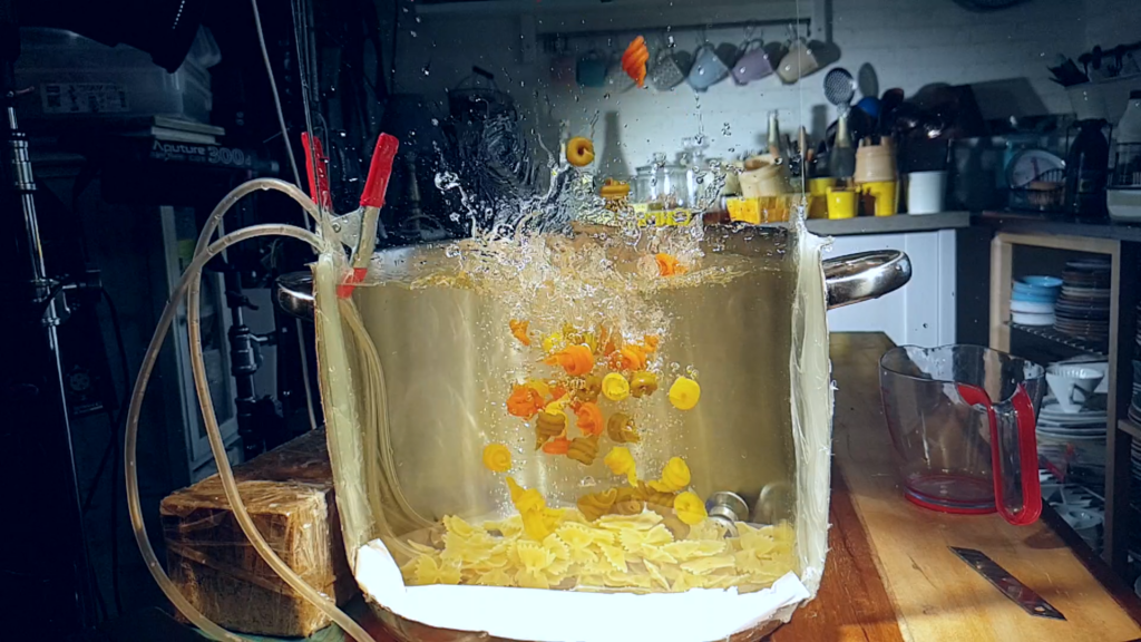 fake boiling created with tabletop bubble rig
