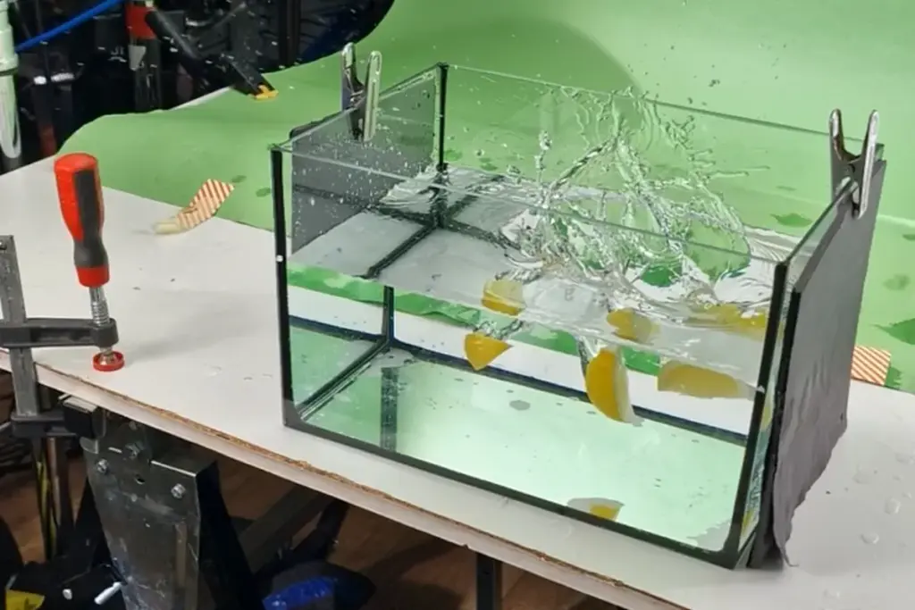 small aquarium used as tabletop water rig