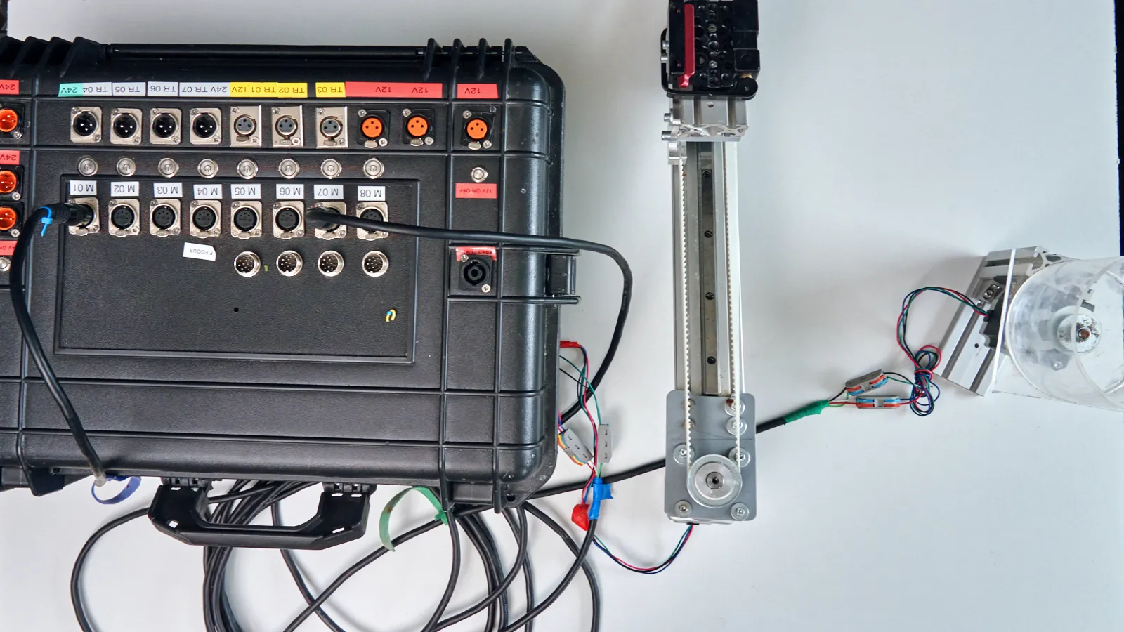XLR connector for stepper motor cable in tabletop rig
